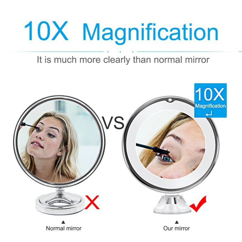 LED Makeup Mirror with Supplement Light - Touch Control, White