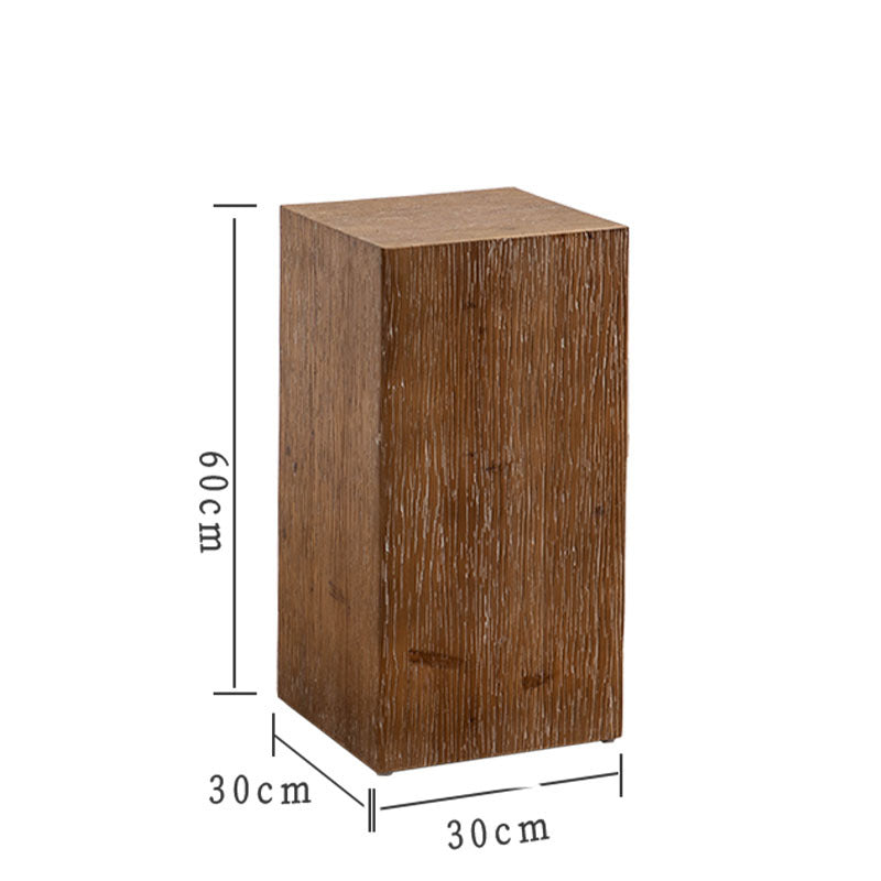 Solid Wood Corner Side Table for Living Room and Bedroom - Small Square Design