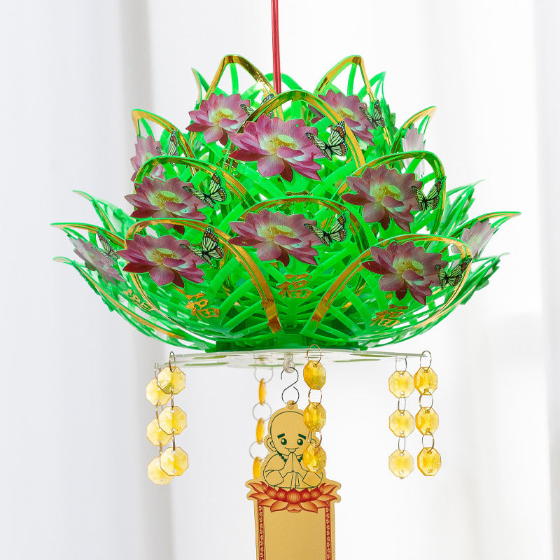 Lotus Lamp Buddha Worship Decorative Lantern for Festivals and Weddings