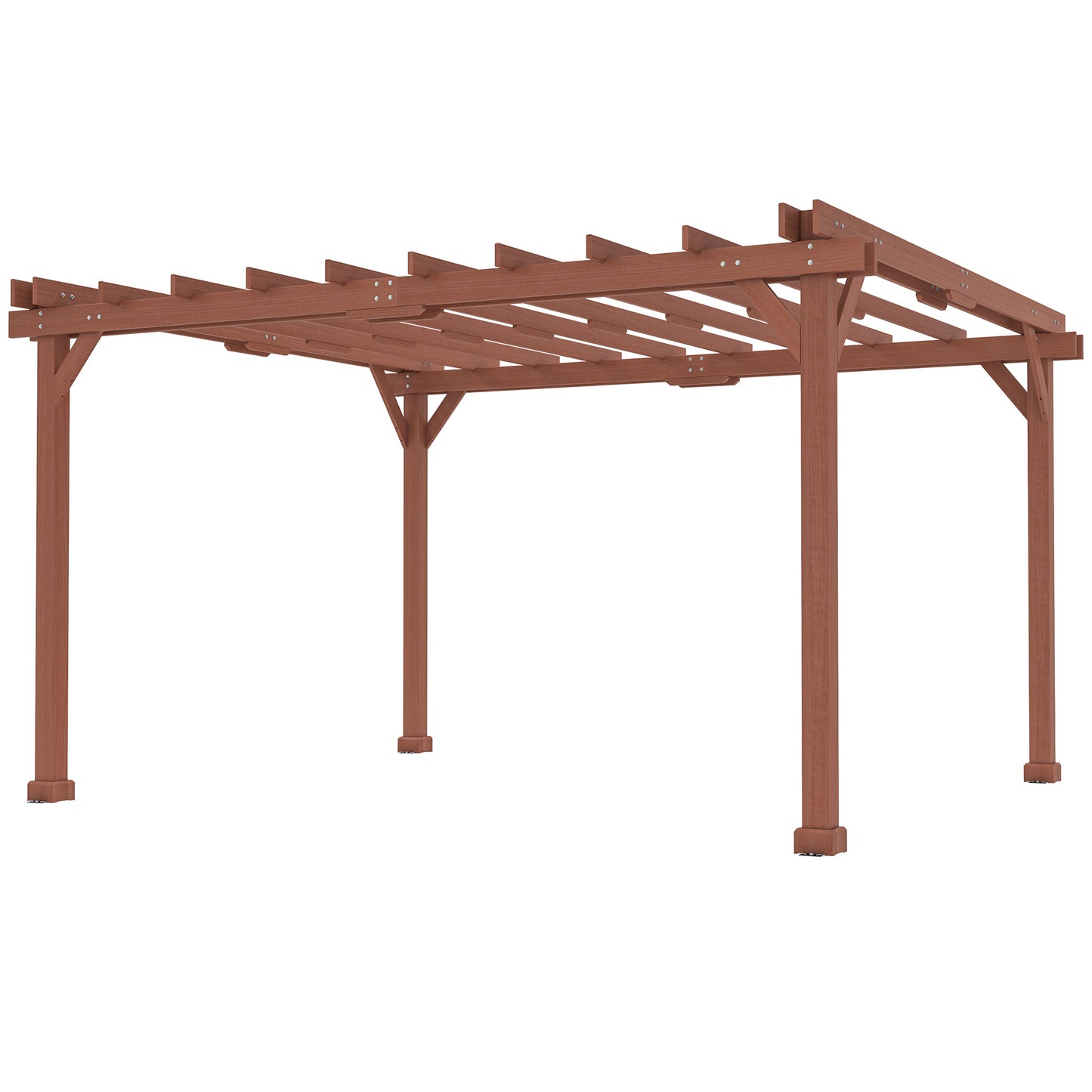 Outdoor Wood Pergola with Grape Trellis - Brown 11' x 12.5'