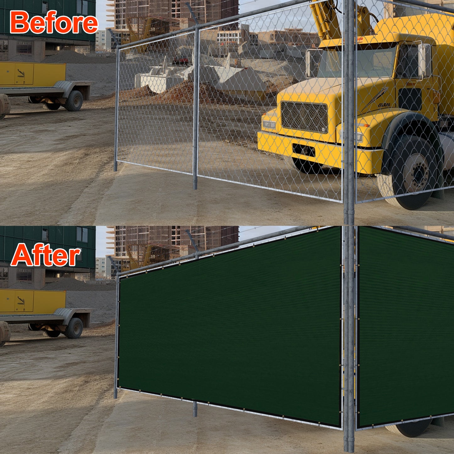 4x50ft Outdoor Privacy Fence Screen HDPE Sun-Resistant Garden Barrier - Dark Grey Black Green Brown