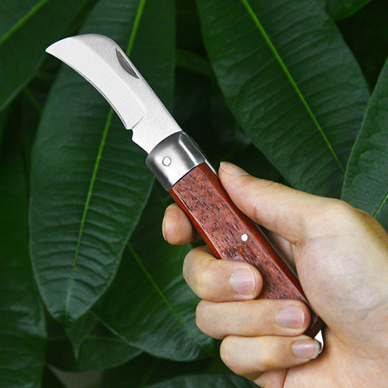 Stainless Steel Grafting Knife Set with Wooden Handles - Garden Fruit Tree Pruning Tool