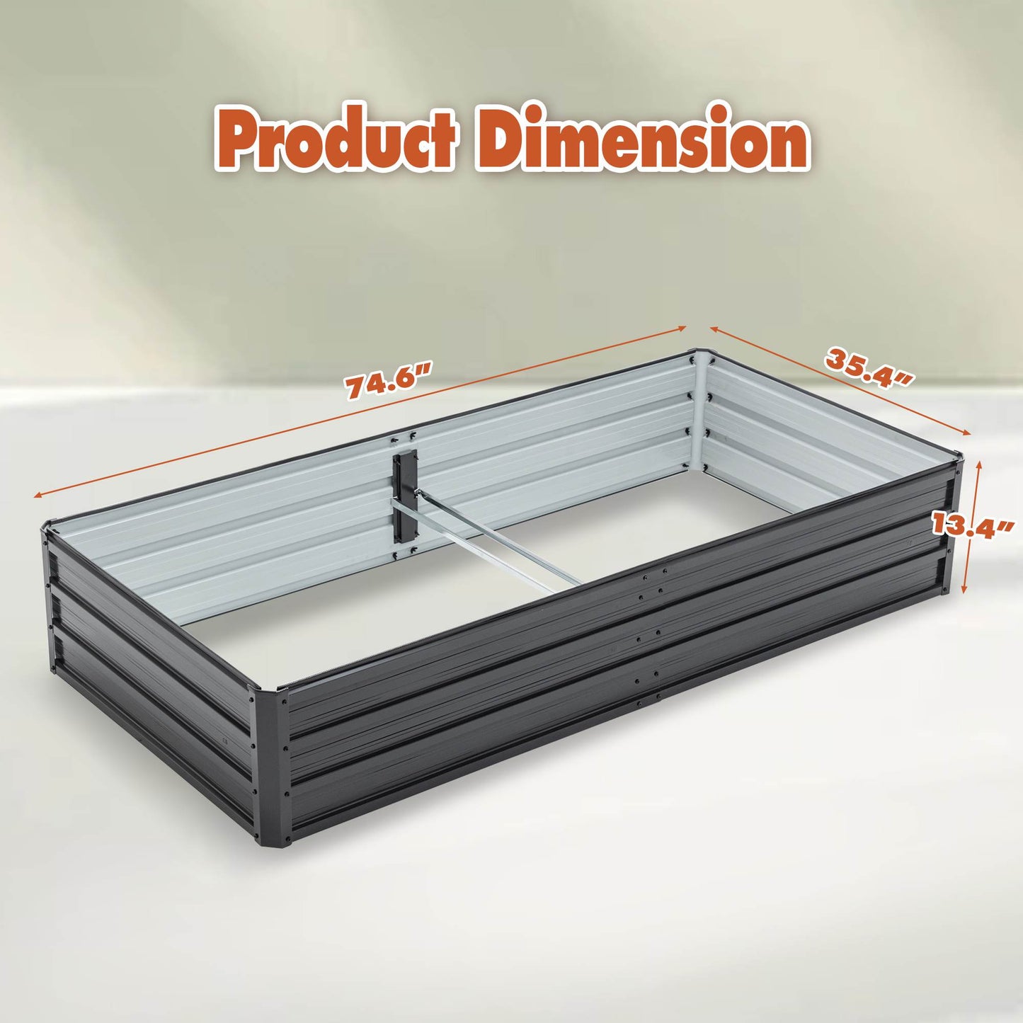 Galvanized Raised Garden Bed Kit for Vegetables Herbs and Fruits - Outdoor Planter