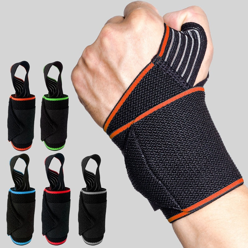 Elastic Nylon-Wrapped Fitness Wrist Strap - Support & Compression for Workout