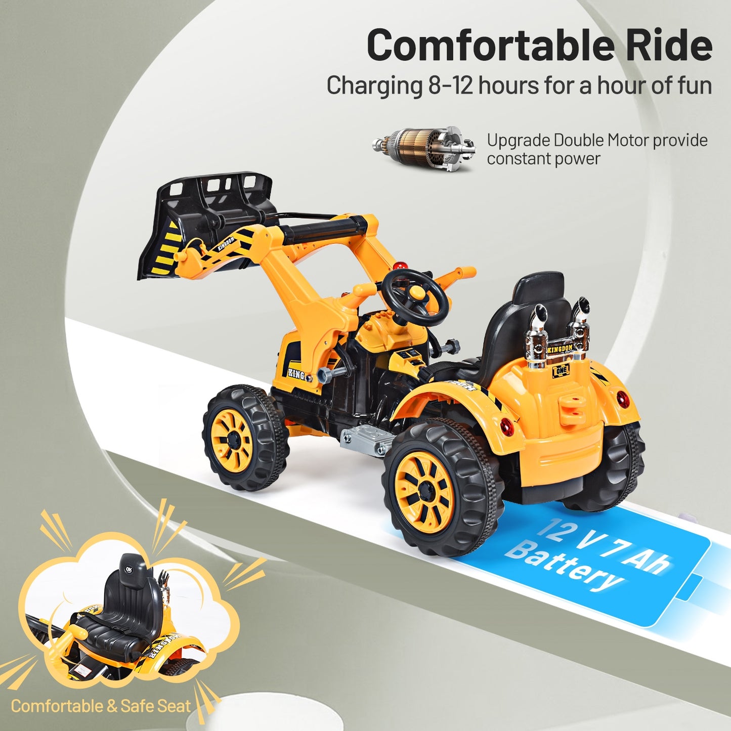 Kids Ride-On Dumper Truck - Battery Powered Yellow Toy