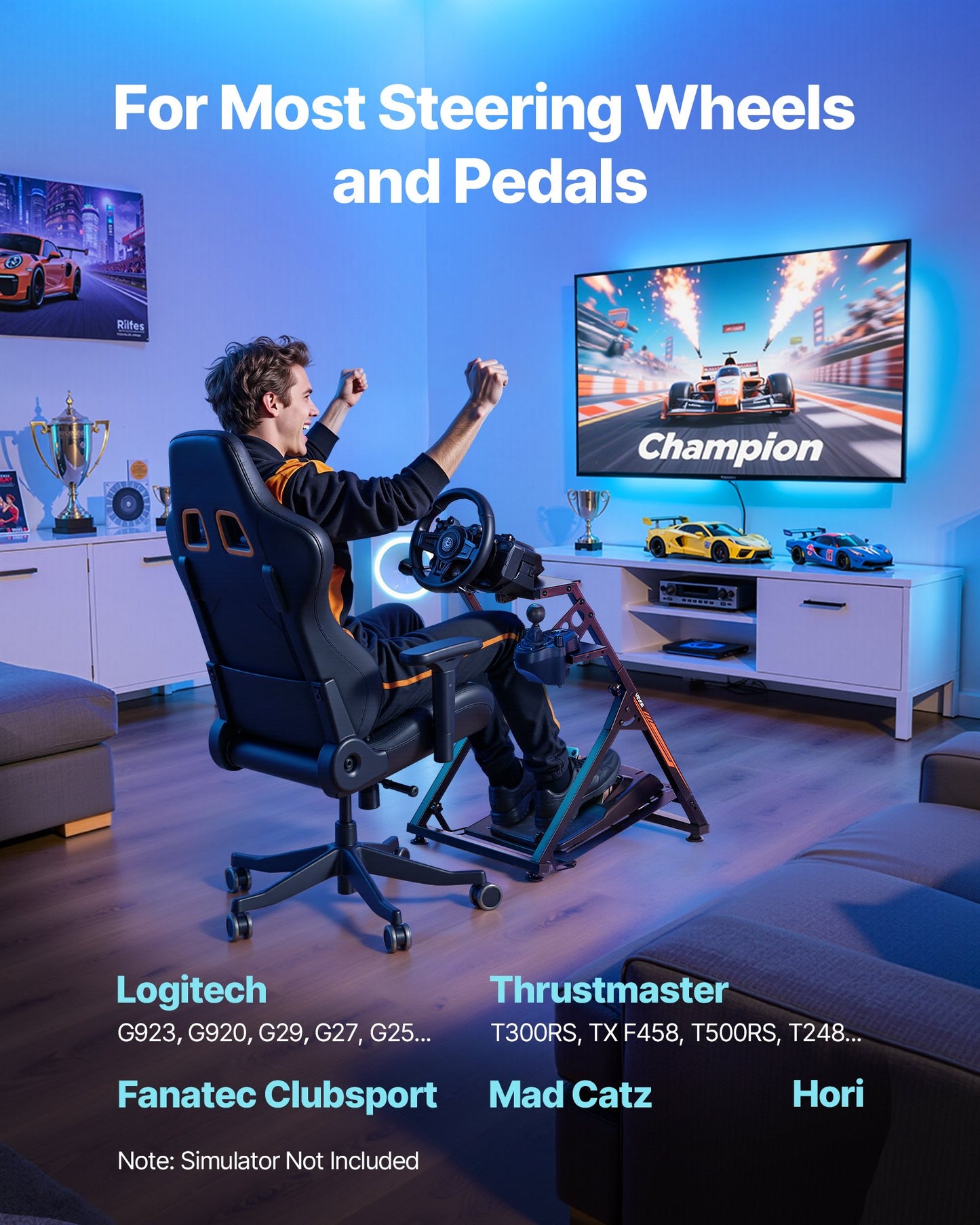 Adjustable Foldable Racing Wheel Stand for Logitech G Series