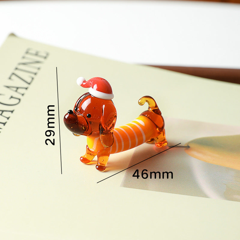 Decorative Glass Pet Figurine for Living Room - Modern Animal Ornament