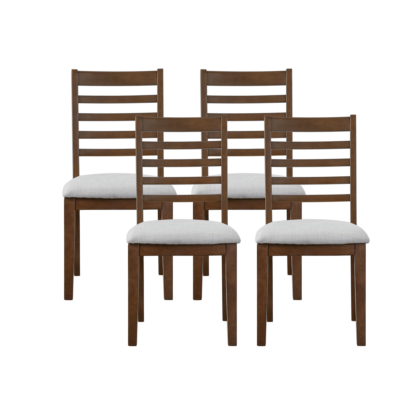 4-Piece Farmhouse Dining Chairs Set, Upholstered With High Ladder