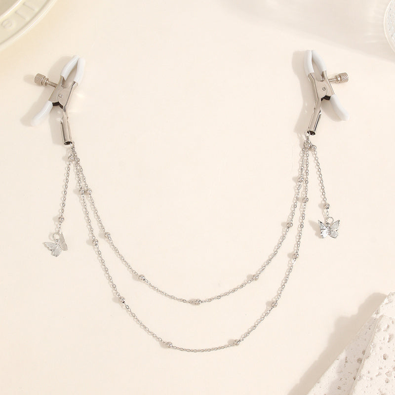 Minimalist Metal Body Chain for Women - Nipple Chain with Tassels for Parties & Nightclubs