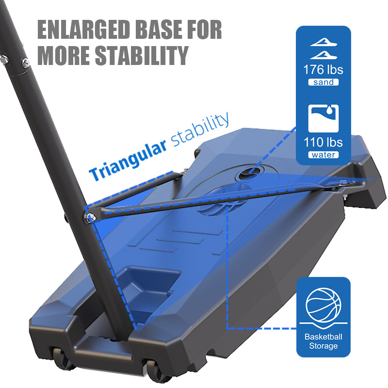 Adjustable Portable Basketball Hoop 5.25-8.53 Ft with Wheels
