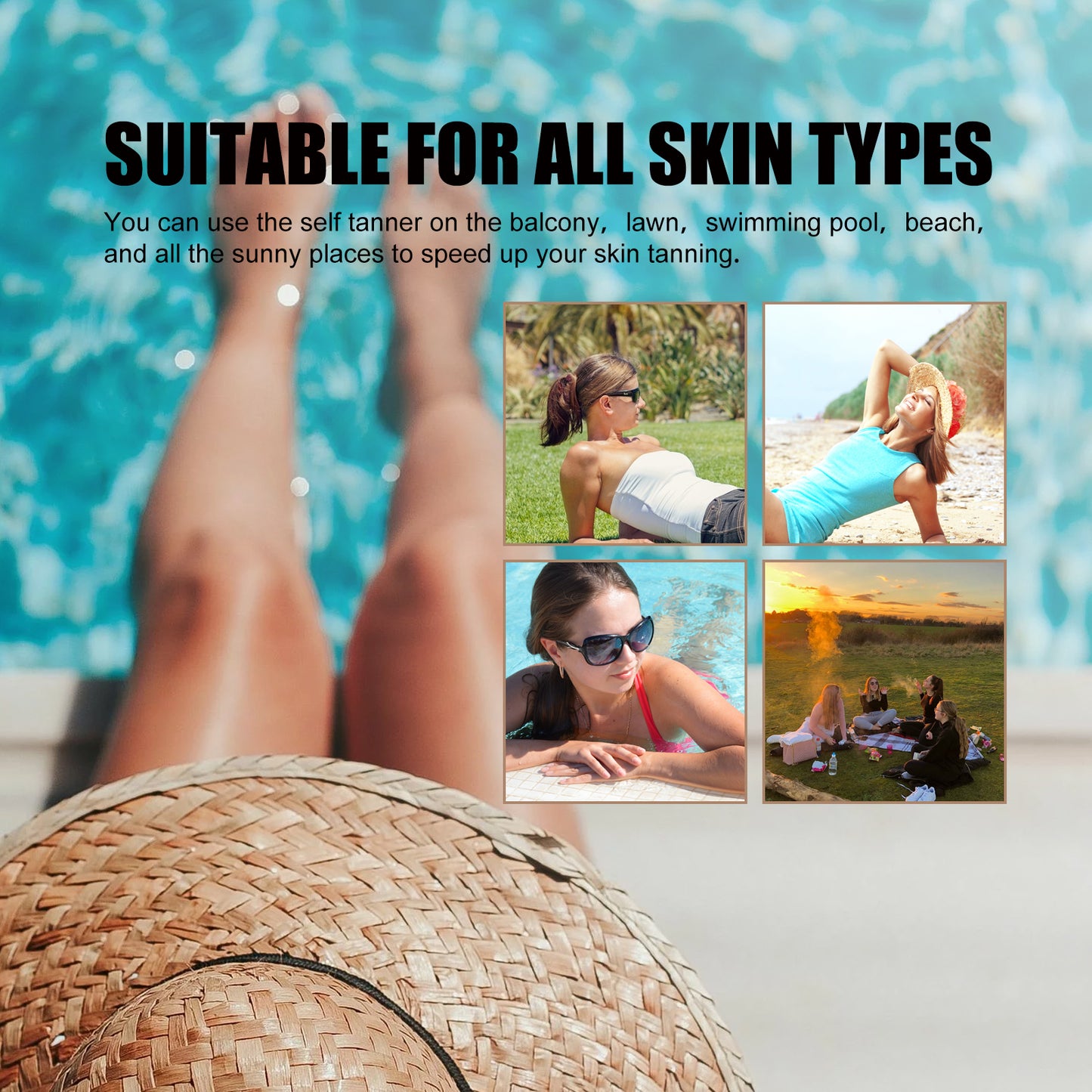 Intensive Tanning Gel - Natural Moisturizing Bronzer for Sun Tanning