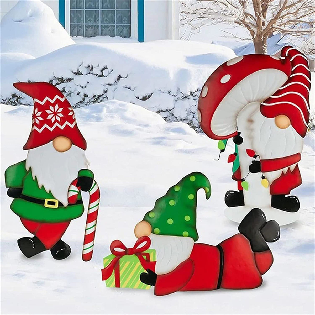 Gifting Series Gnome Metal Christmas Decor - Dwarf Santa Courtyard Figurine