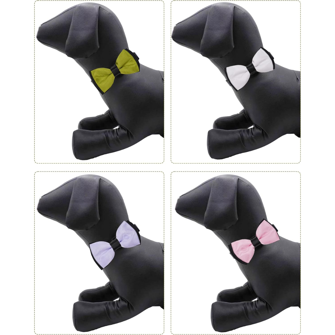 10 Pack Mixed Colors Dog Bowties for Medium & Large Dogs Slip-On Collar Accessories