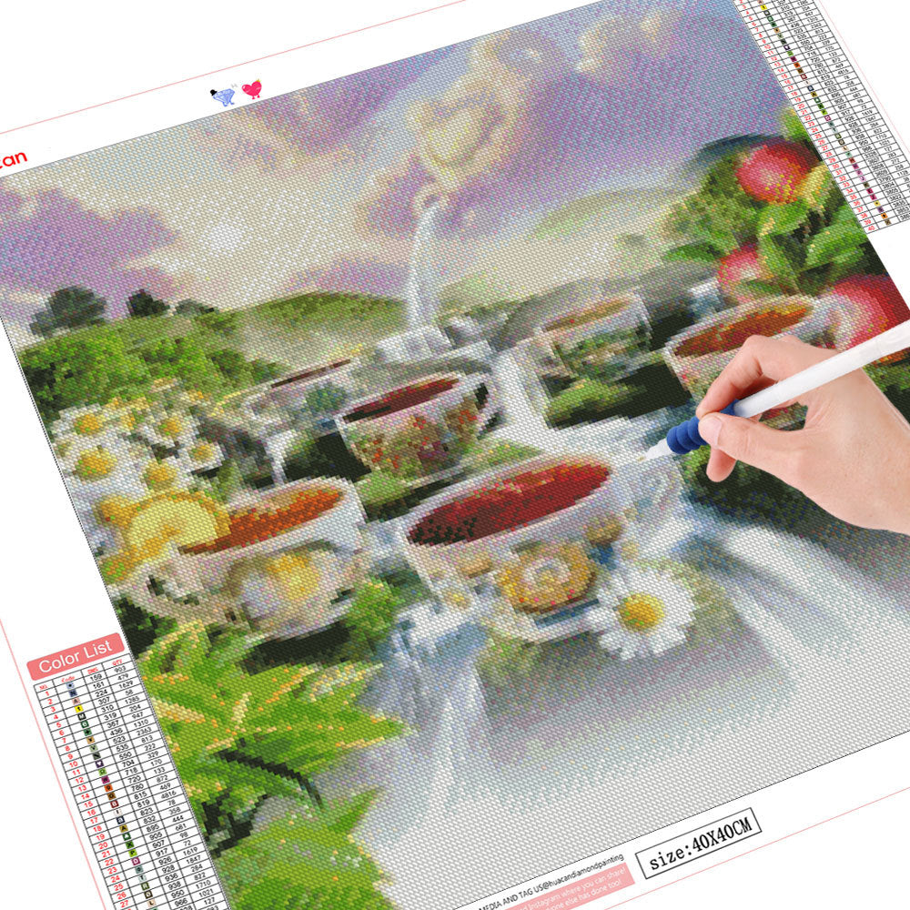 Coffee Theme Diamond Painting Kit Landscape Mosaic Art for Home Decor