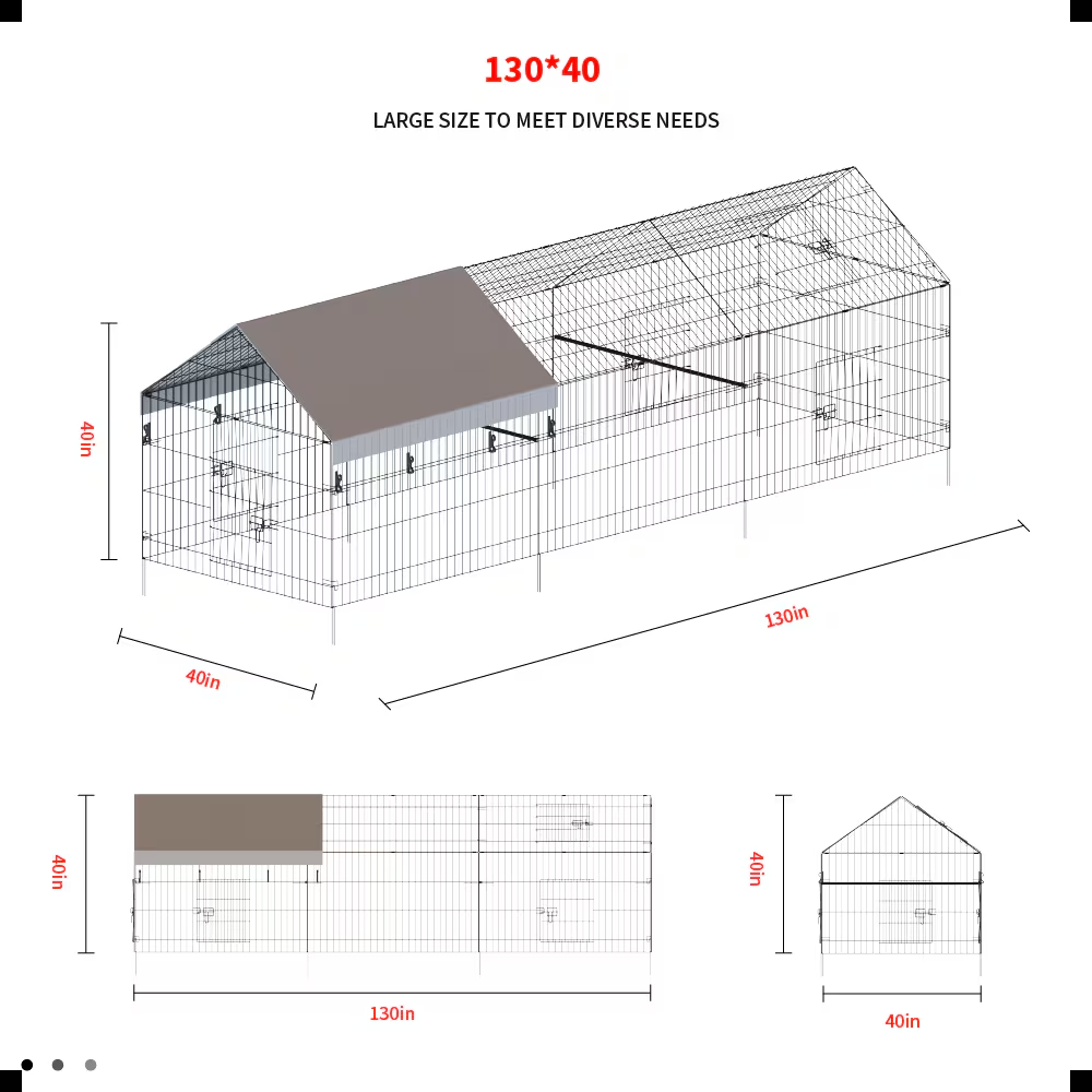 Outdoor Metal Chicken Coop for Poultry Farming - Pet House & Cage