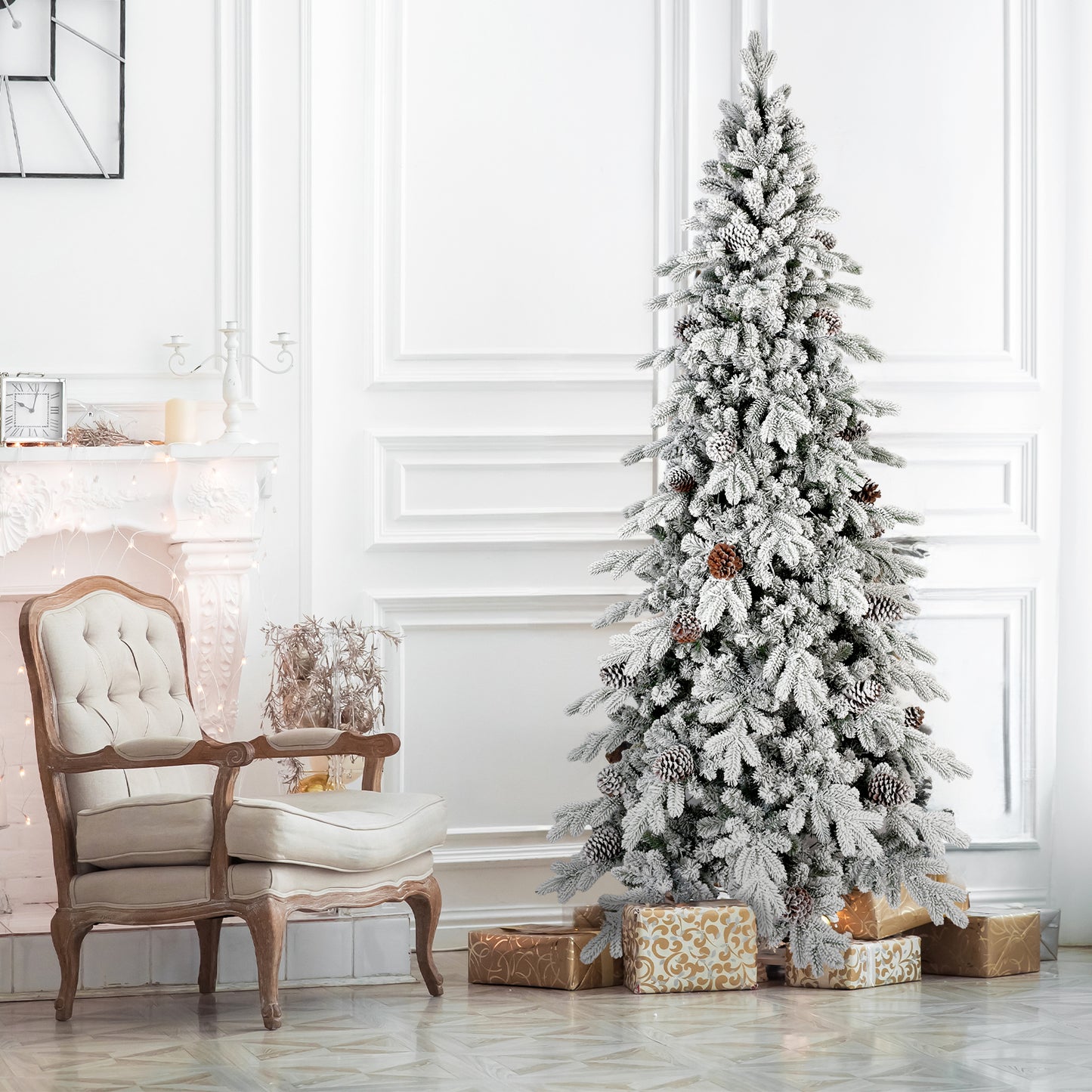 PVC Christmas Tree - Flocked Hybrid Decoration, Multiple Heights