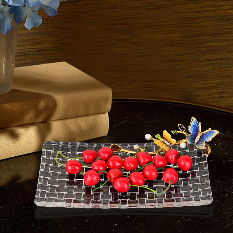 Crystal Glass Fruit Bowl - Modern Minimalist Kitchen Decor