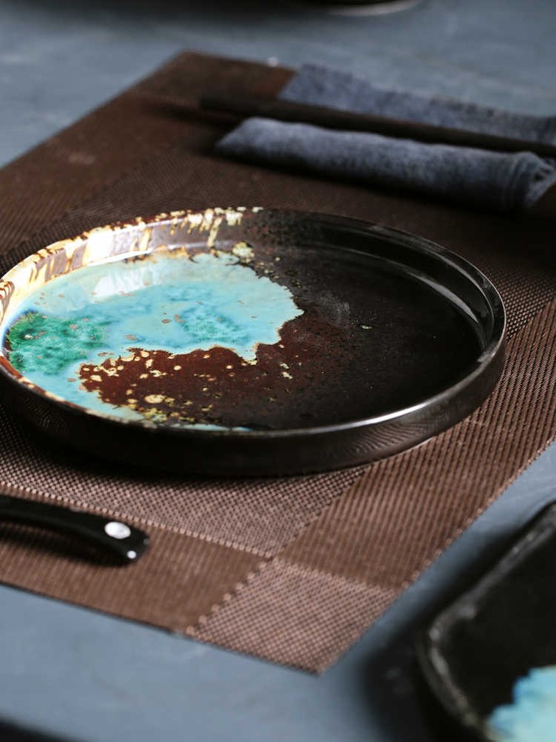 Round Ceramic Salad Plate - Handmade Kitchen Dinnerware