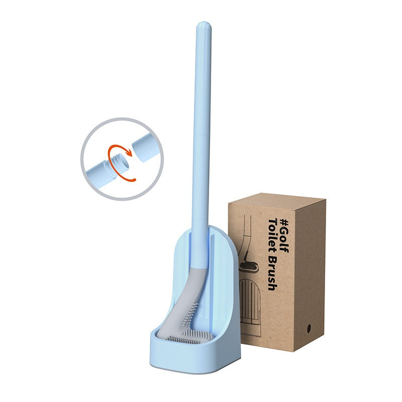 Long Handle Detachable Toilet Brush with Base - Flexible No Dead Angle Cleaner