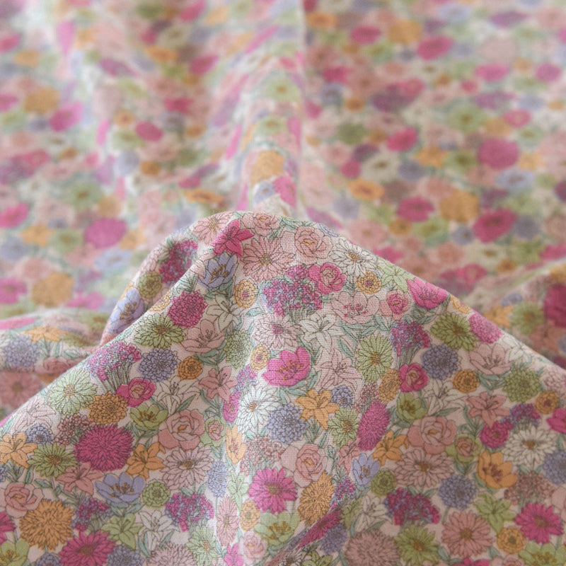 Cotton Linen Fabric for Sewing and Crafts - 45x140cm Ashley Pattern