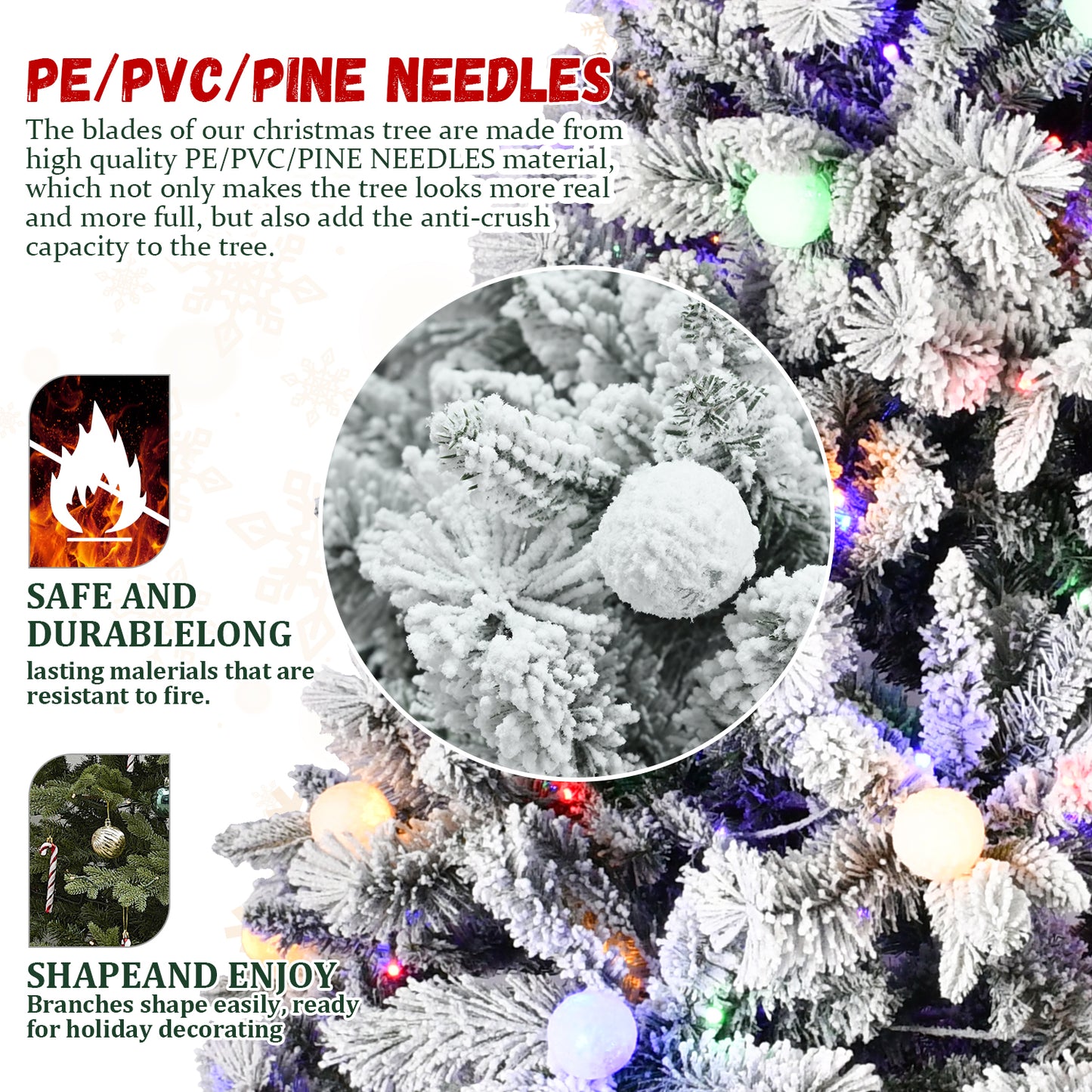 PVC Christmas Tree - Mixed Needle Design, Multiple Heights