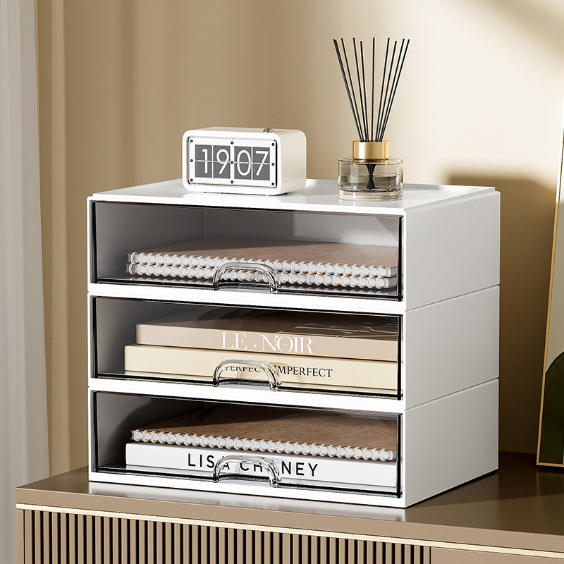 Multi-Functional Transparent Drawer Pen Holder Organizer with Dividers
