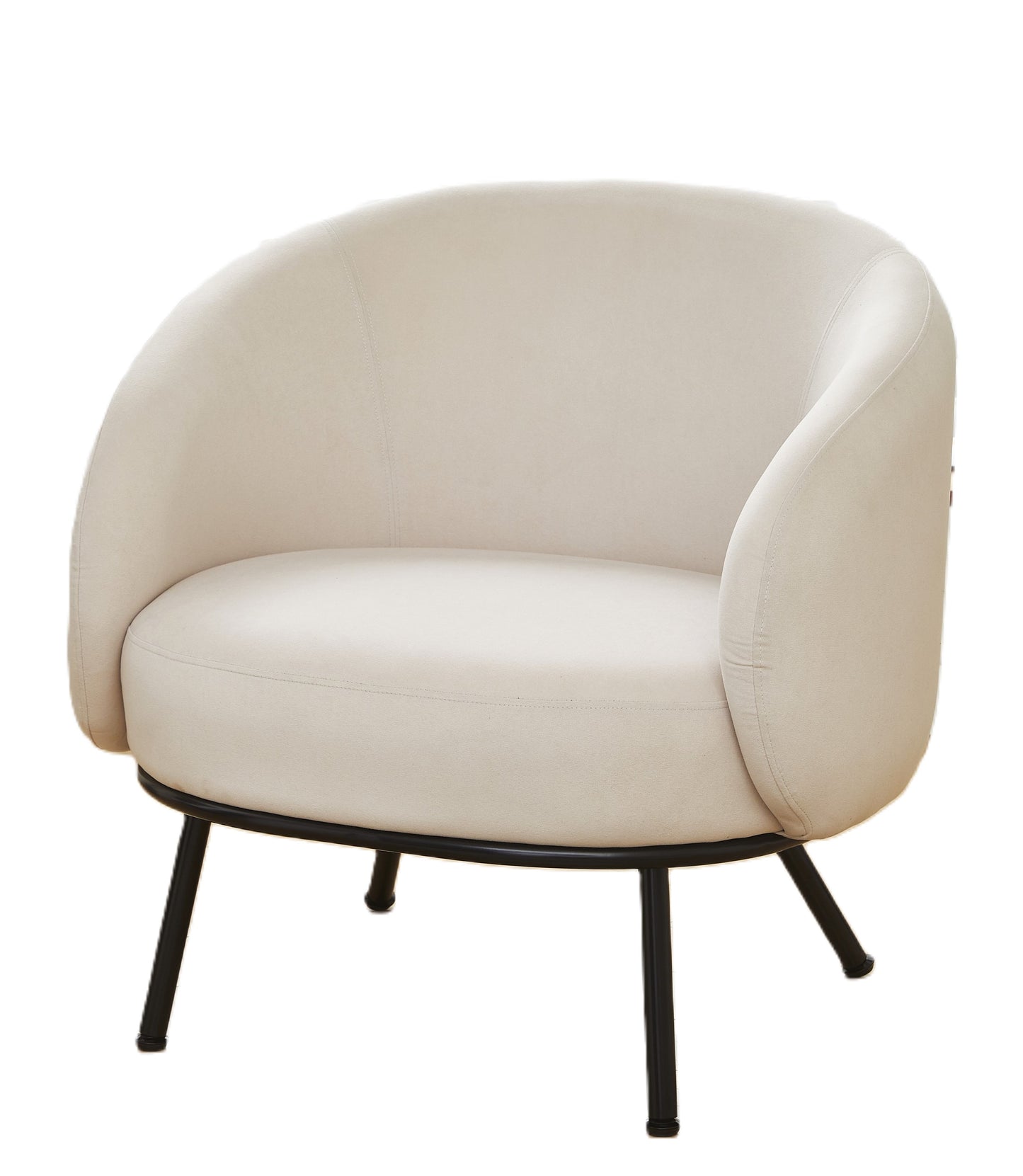 Mid-Century Modern Velvet Accent Chair, Upholstered Barrel Armchair