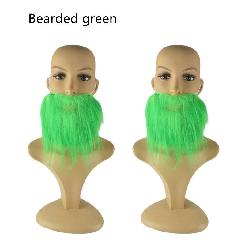 Green Plush Beard for Party & Carnival Decor - Bearded Costume Accessory