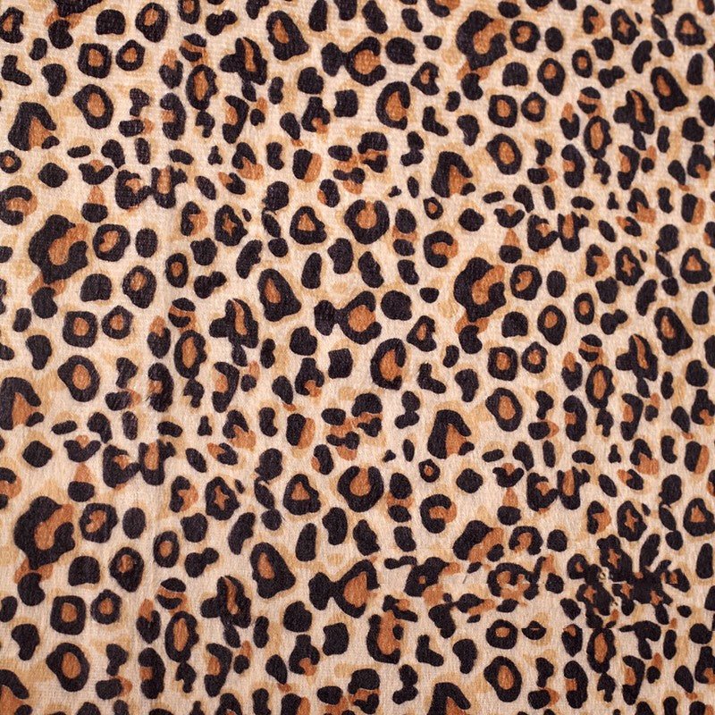 Short Plush Animal Print Fabric - Decorative Polyester Cloth for Sewing & Crafts