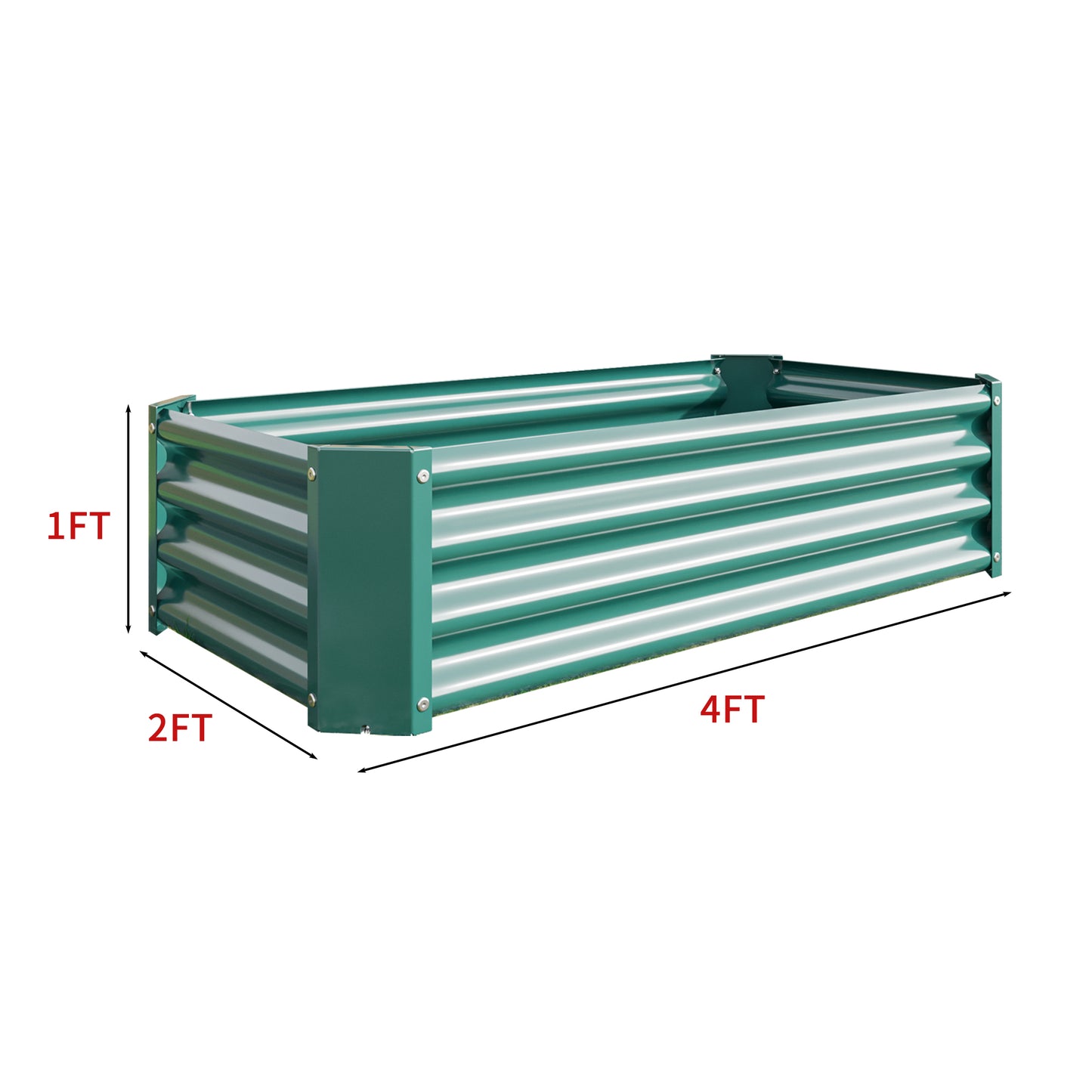 Metal Raised Garden Bed - 2PCS 4' x 2' x 1' Planter for Vegetables & Herbs