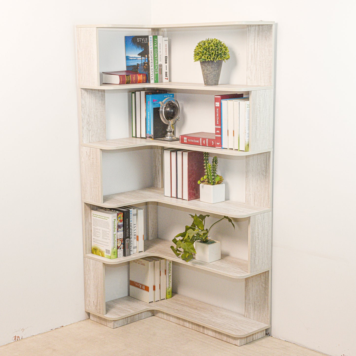 90cm 35.43 Extended Size 5-Tier Freestanding L-Shaped Corner