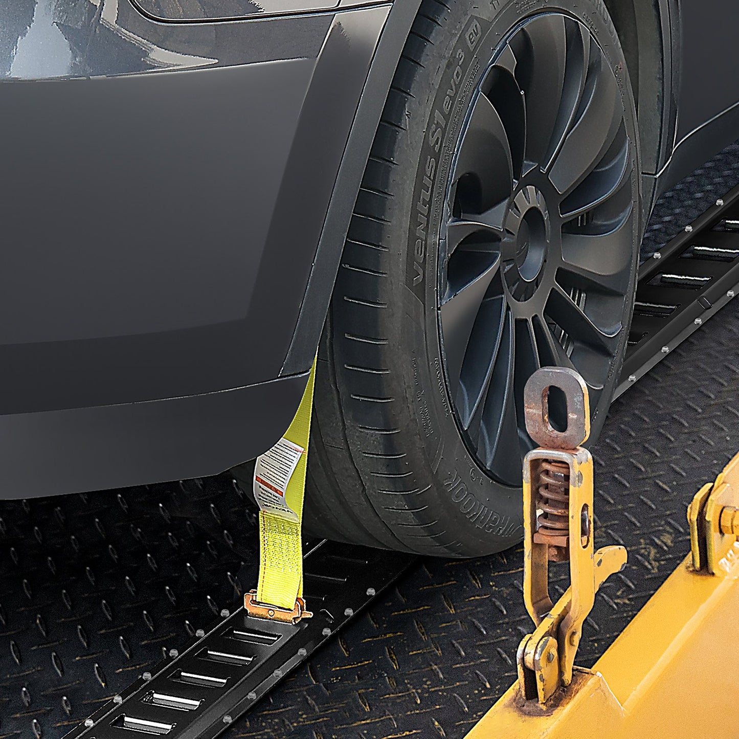 Heavy Duty E-Track Tie Down Rail Kit - 5ft Steel Rails for Cargo Securement, 4 Pack, Black