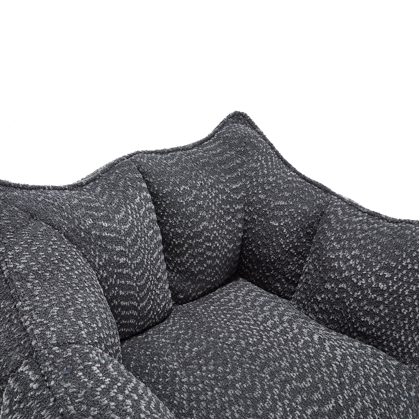 Comfortable Chenille Bean Bag Chair - Black Lazy Sofa