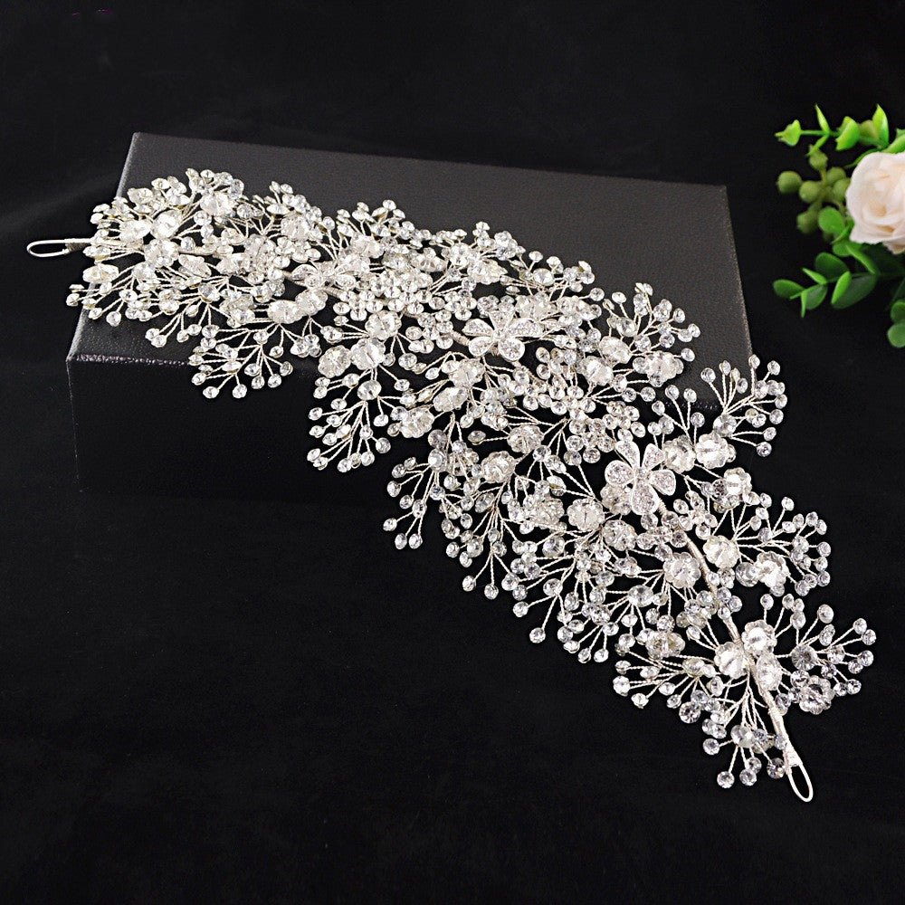 Bridal Headband with Rhinestone Crystals