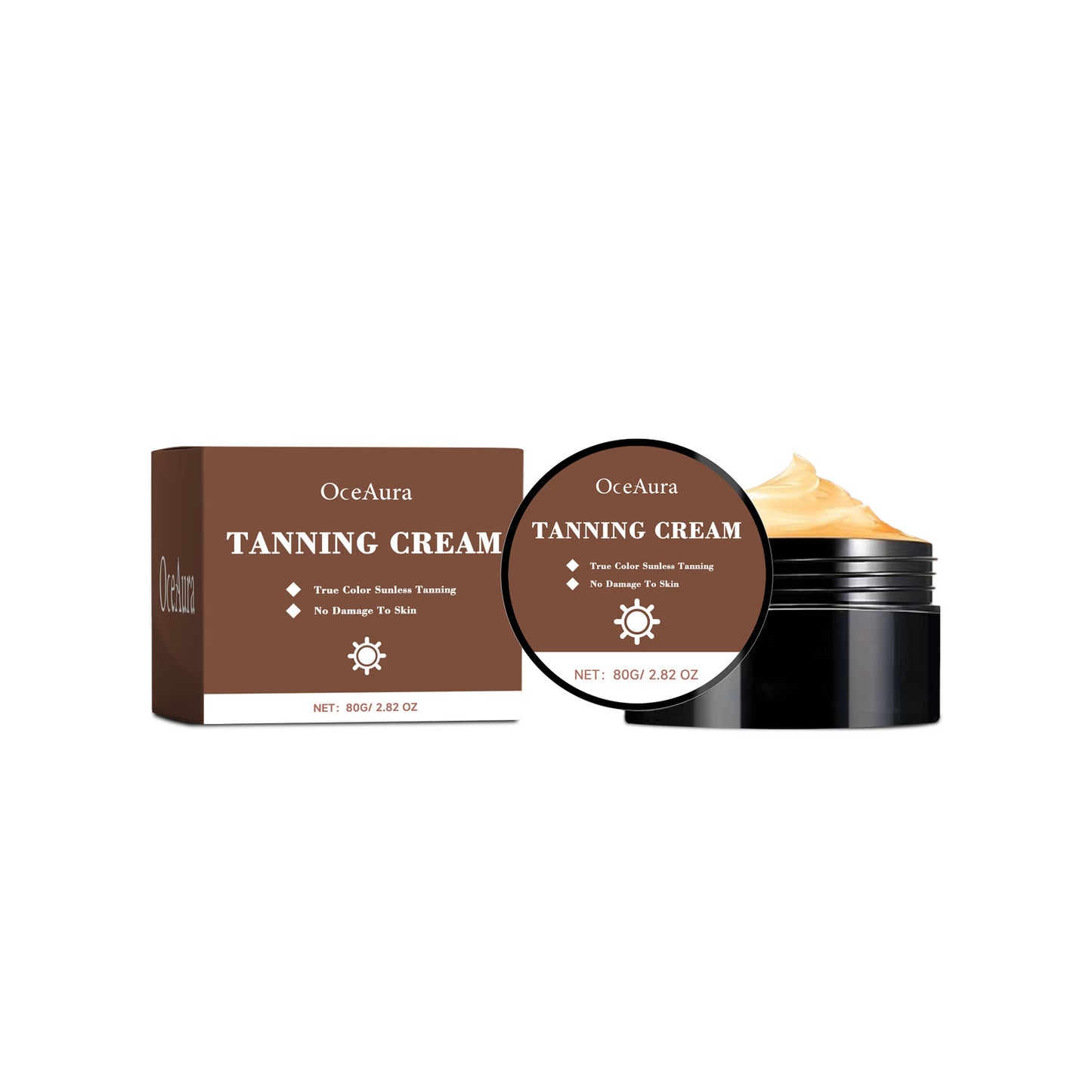 Natural Tanning Accelerator Cream with Coconut Oil & Vitamin C - 80g/96g