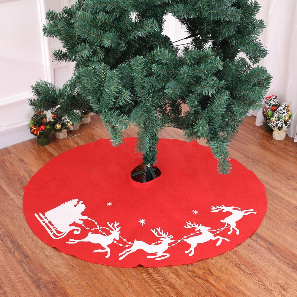 Christmas Elk Tree Skirt 100cm Holiday Decoration for Christmas Tree