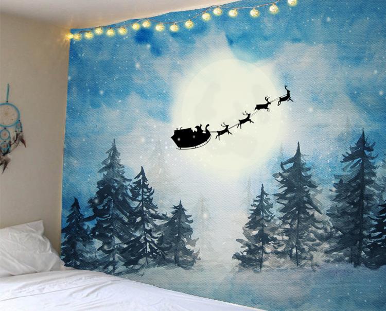 Christmas Tapestry Tablecloth with Cartoon Anime Pattern - Multiple Sizes & Styles