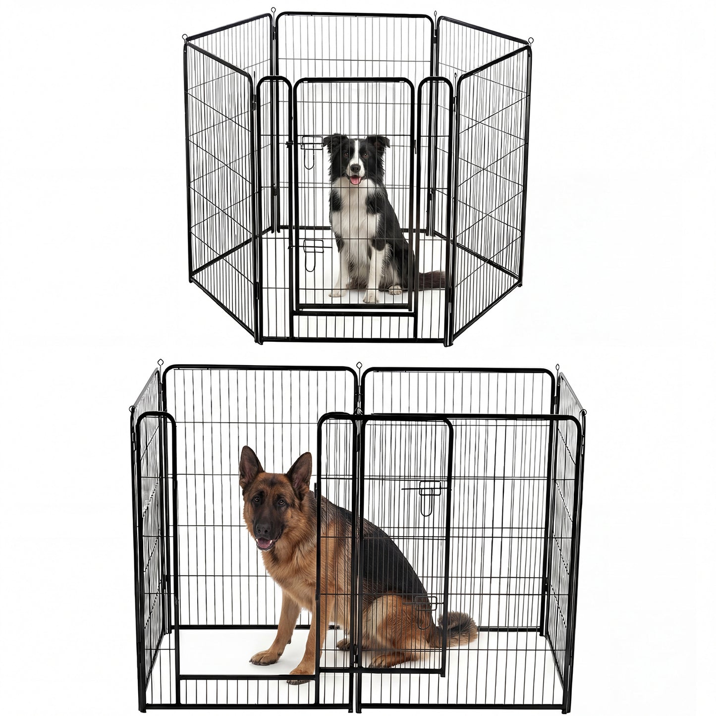 Foldable Metal Pet Fence with Door for Indoor & Outdoor Dog Safety - Multiple Sizes