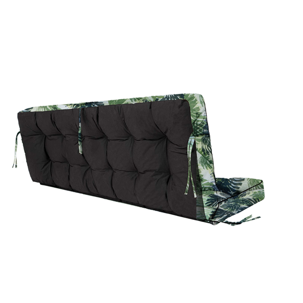 Outdoor Swing Cushion 55 Inch Waterproof Thick Replacement Seat with Backrest & Ties