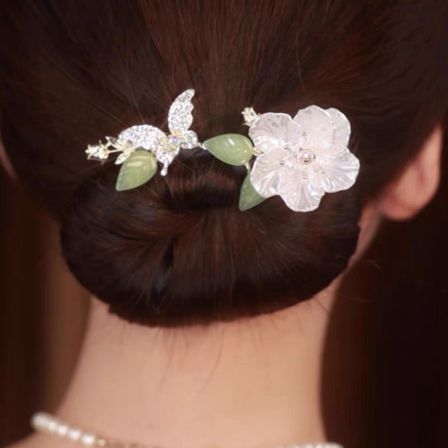 Autumn Pearl Flower Hair Band - White