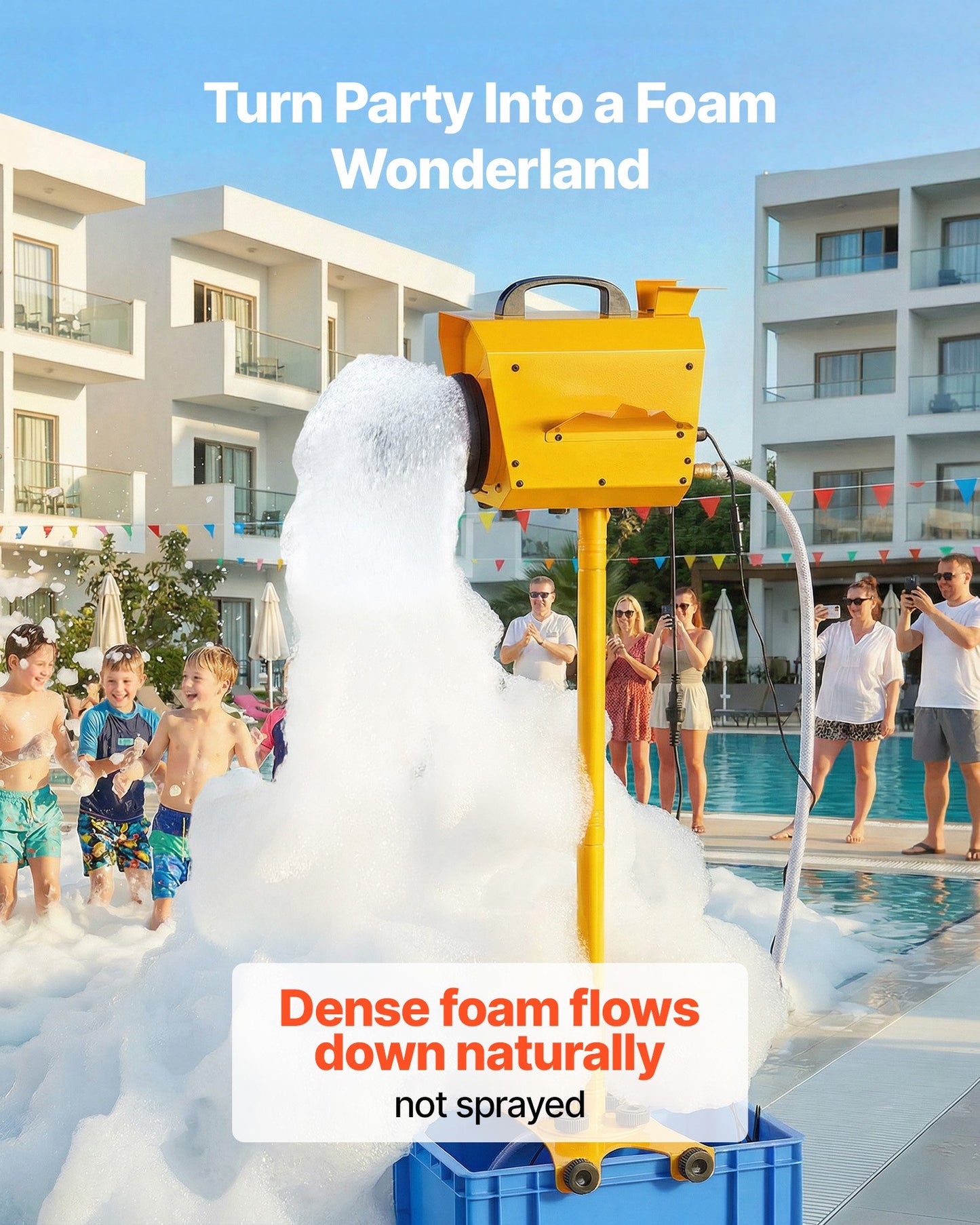 Foam Machine for Parties with 21QT Water Tank Adjustable Angle Bubble Cannon