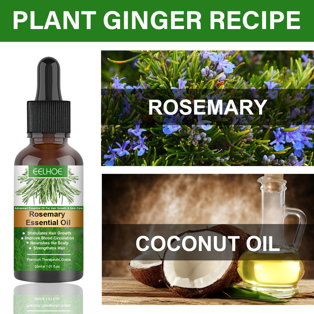 Rosemary Hair Growth Oil - Anti-Hair Loss Essential Oil 30ml