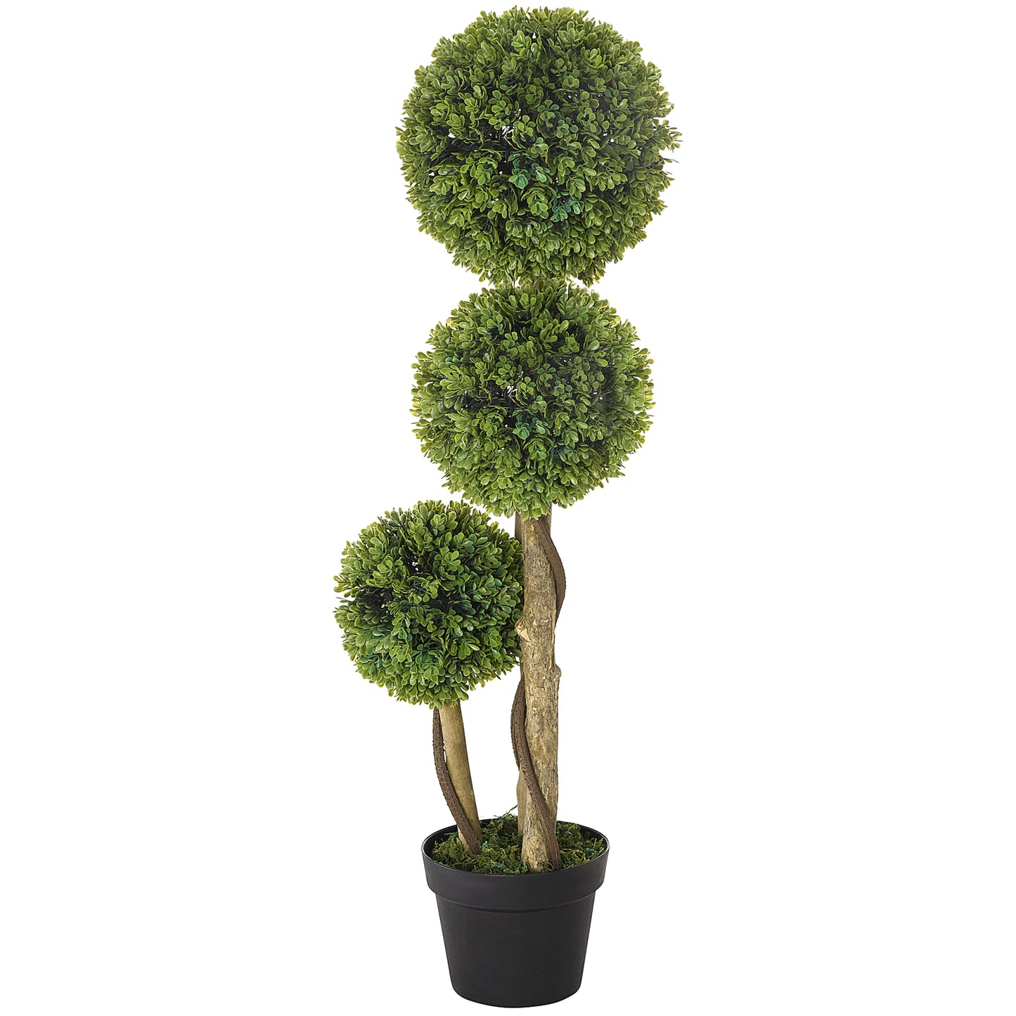 35.5" Artificial Boxwood Topiary Tree - Light Green