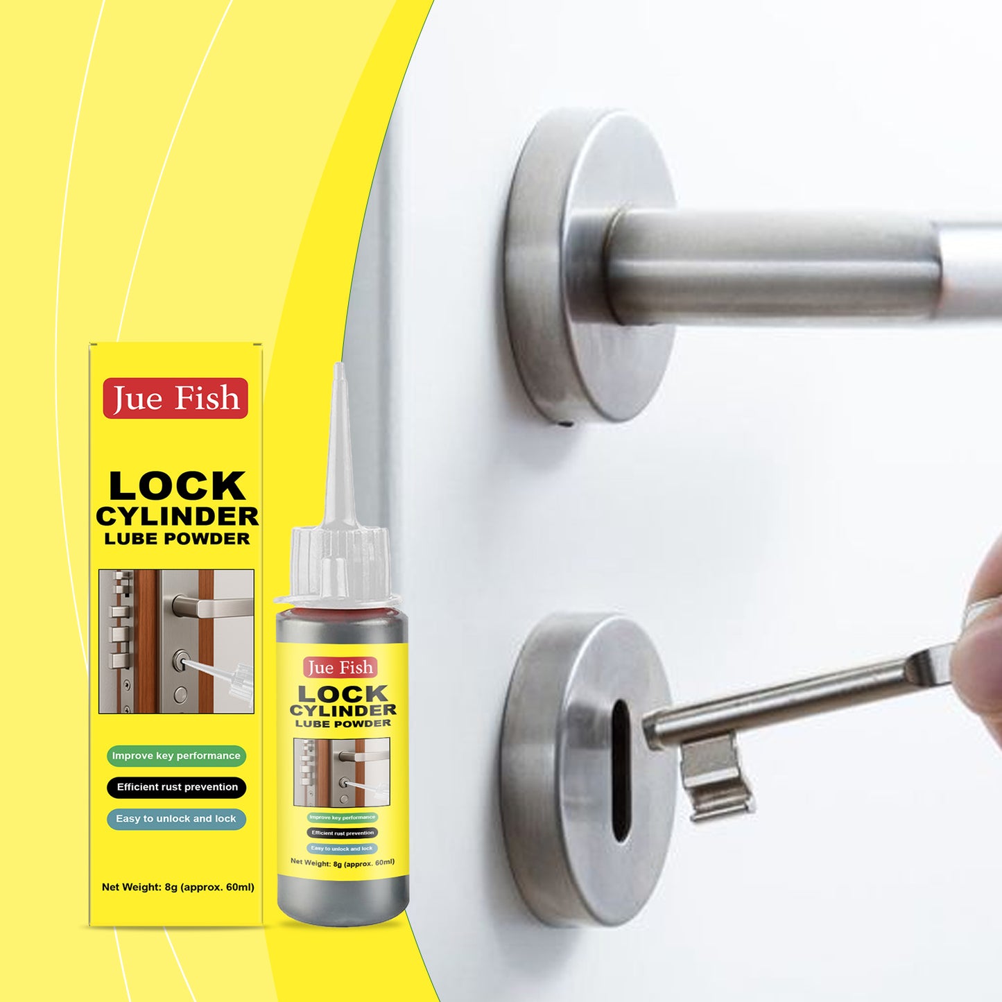 Lock Core Lubricant 60ml for Key Locks and Mechanical Parts - Graphite Powder