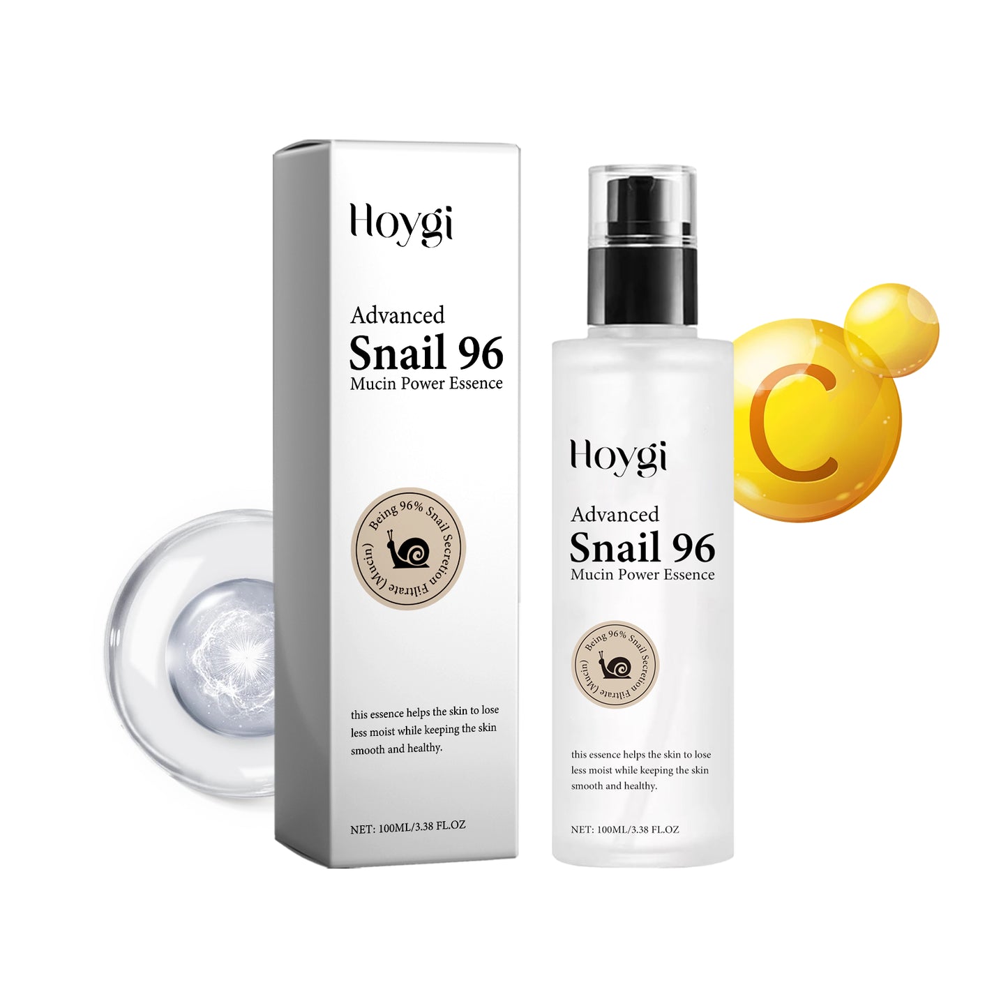 Snail Mucin Hydrating Serum with Hyaluronic Acid & Vitamin C - 100ml