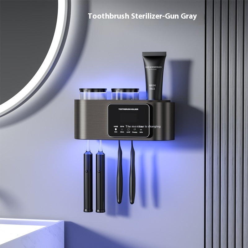 UV Toothbrush Sterilizer Storage Box with UV Sanitization and Multiple Cups