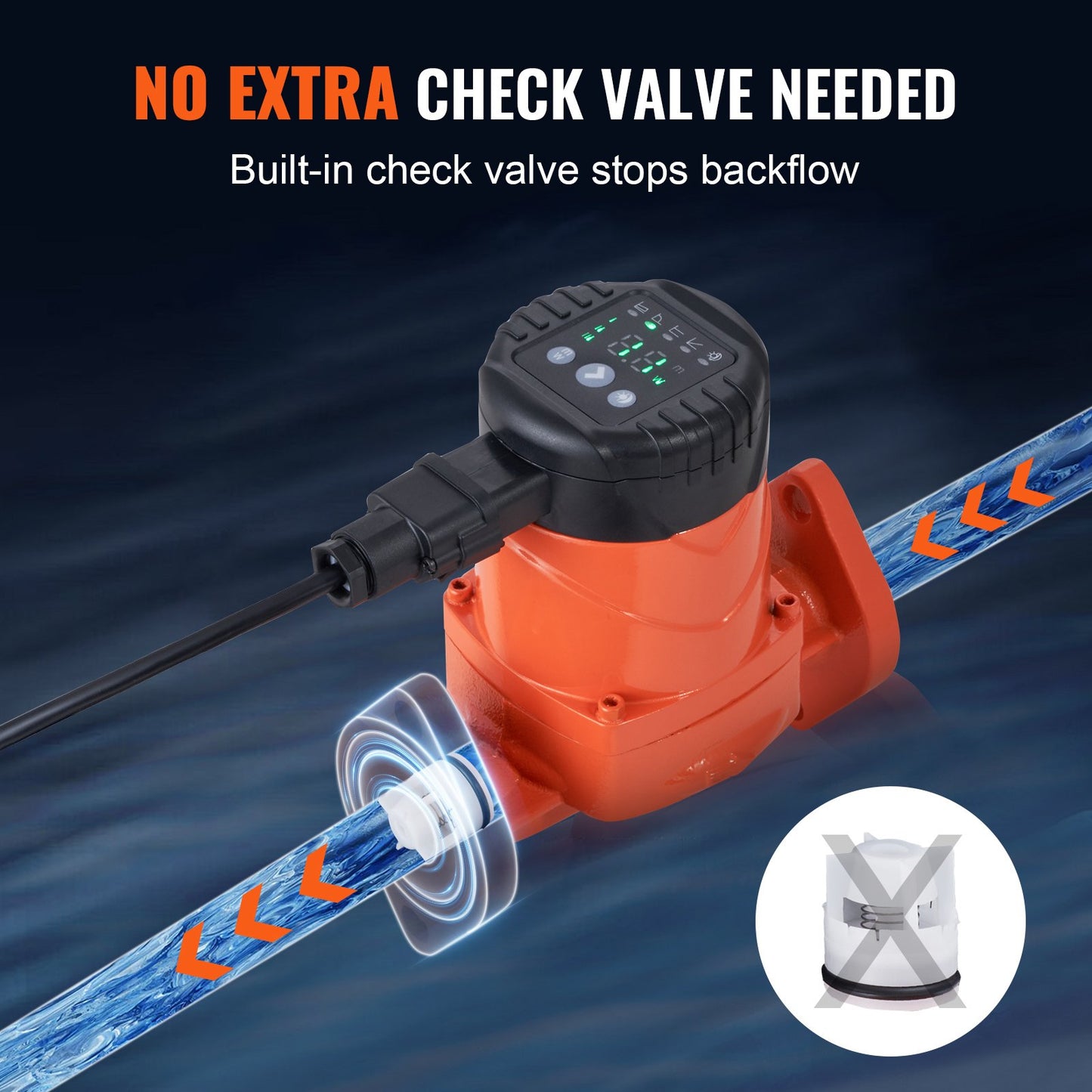 High Efficiency Circulation Pump 110V 42W for Heating Systems - Orange