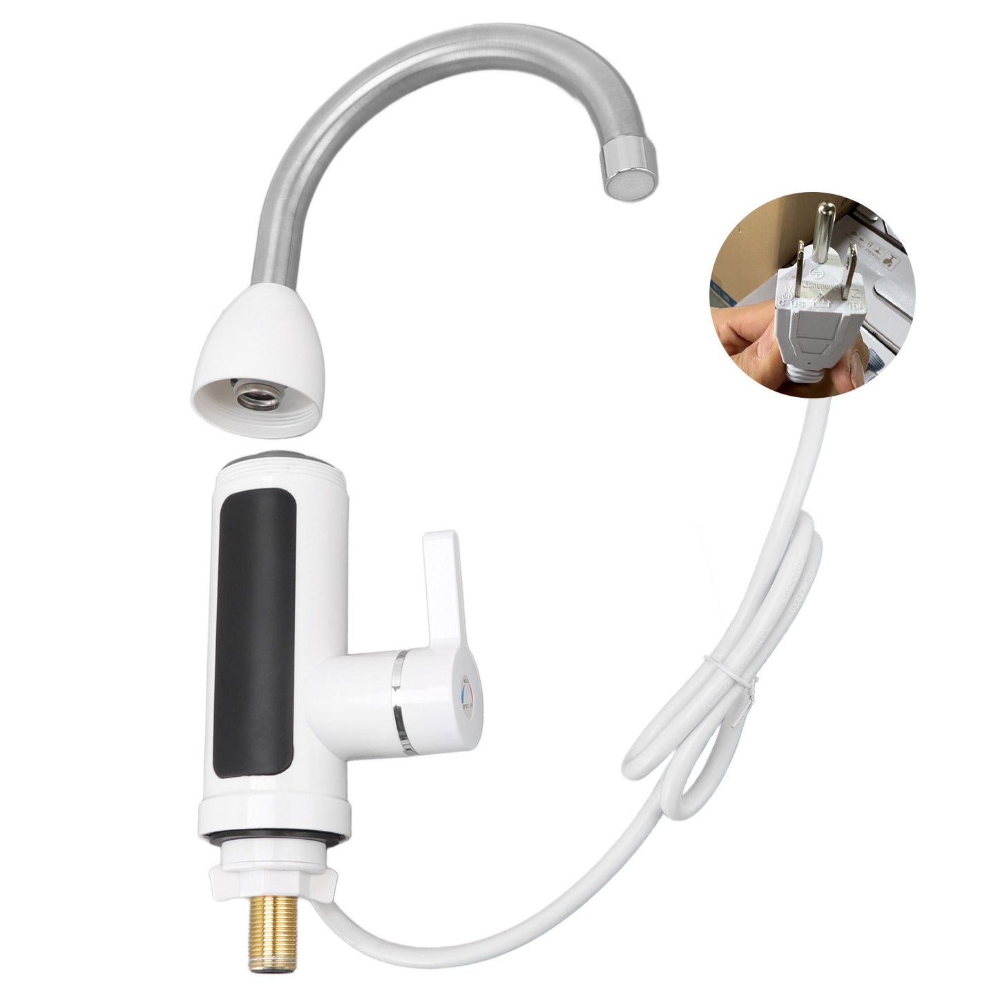 3000W Instant Water Heater Faucet IPX4 ABS Tankless Stainless Steel