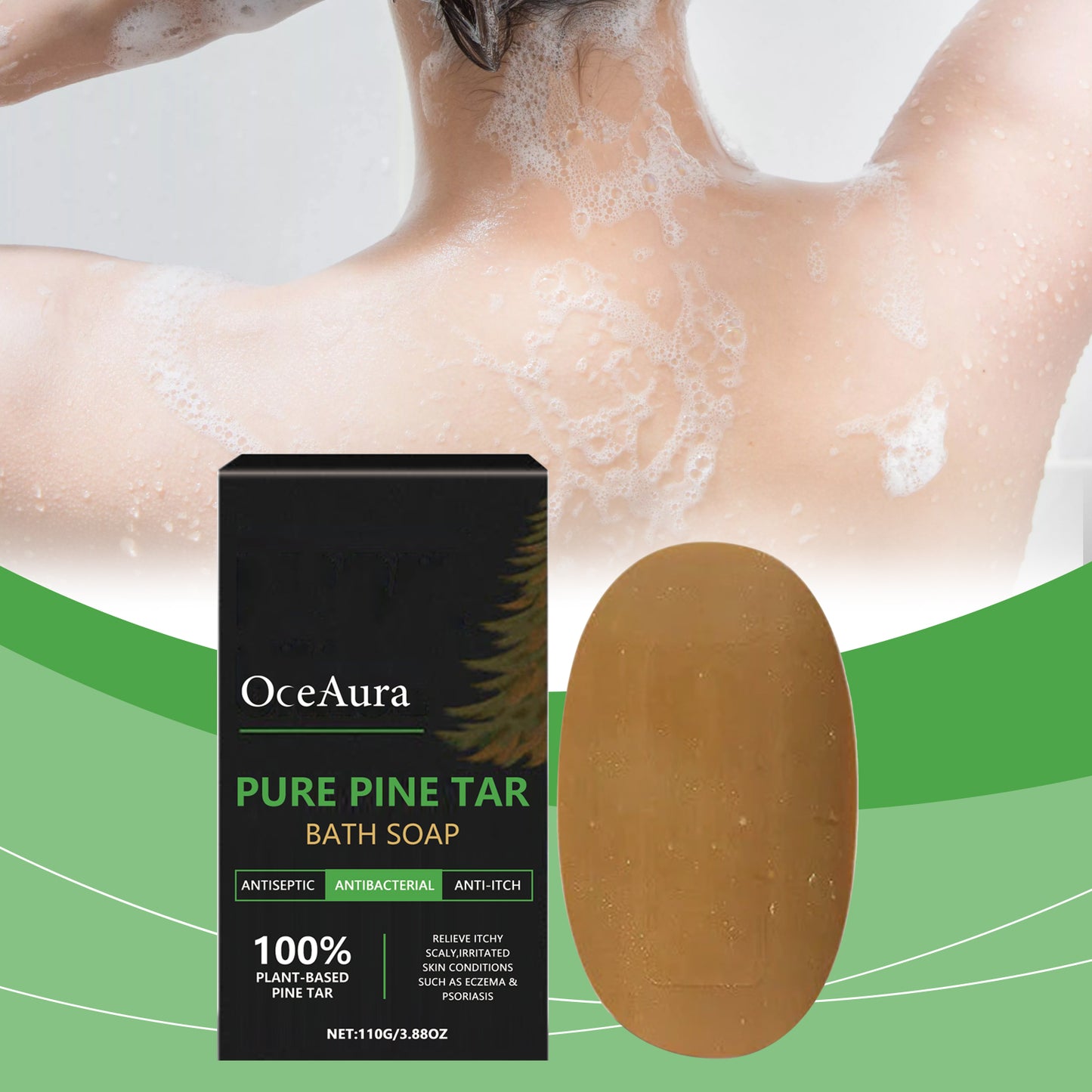Pure Pine Tar Bath Soap for Sensitive Skin - Deep Cleansing & Moisturizing
