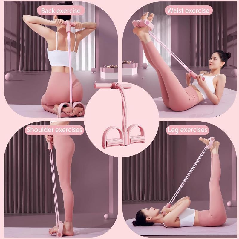 6-Tube Resistance Bands for Full Body Workout - Pink